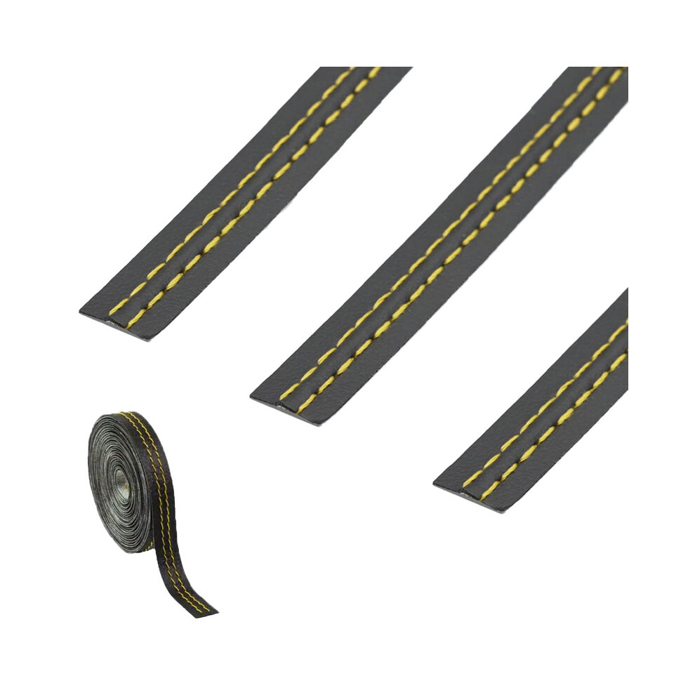 (, 2M) General Motors Decorative Strip Pu Leather Diy Woven Decorative Line Strip Door Dashboard Sticker Car Yellow 9008532290679