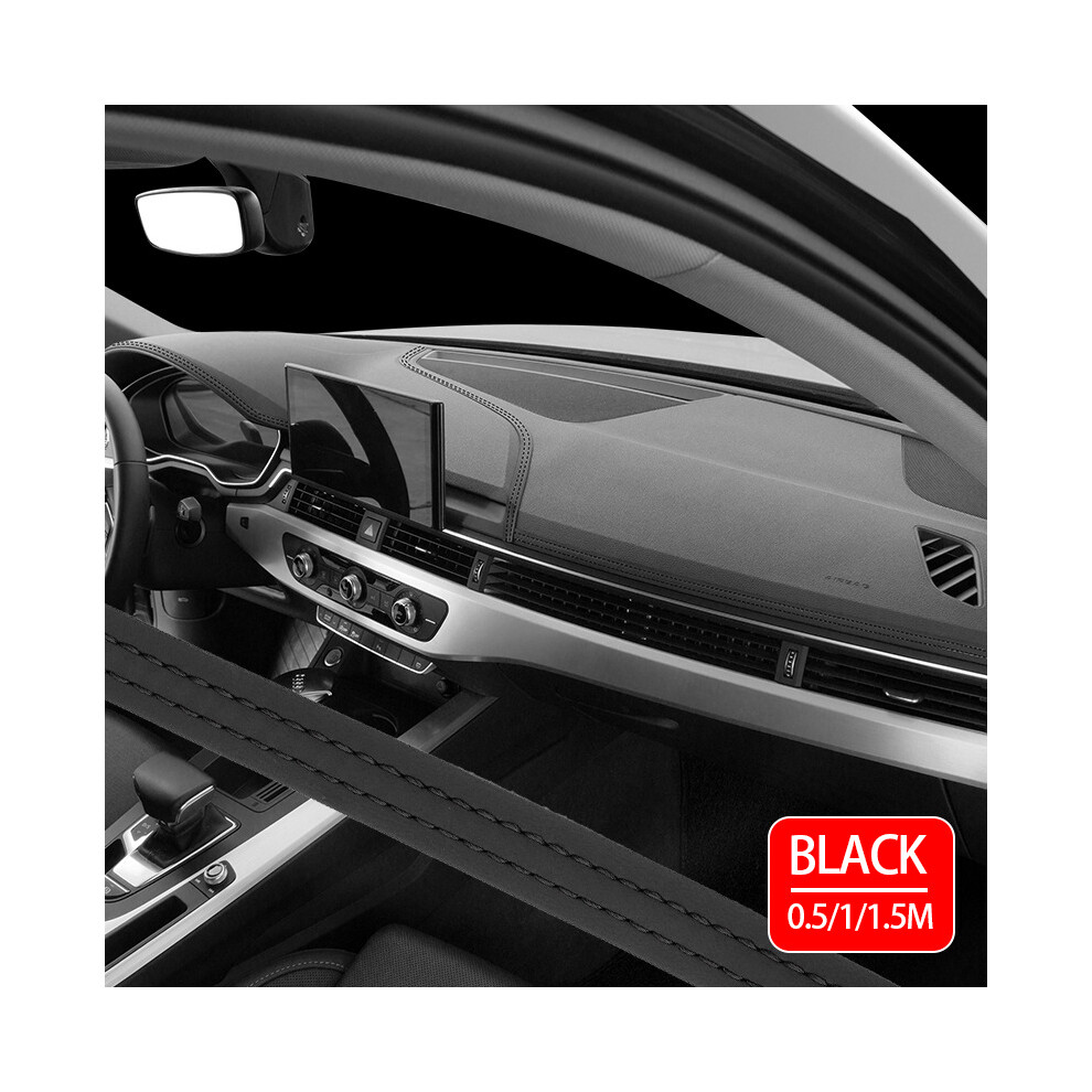 (, 2M) Car Dashboard Seam Strips, Self-Adhesive, Interior Trim, Leather Strip, Universal Moulding, Line Door Black 9008532283367