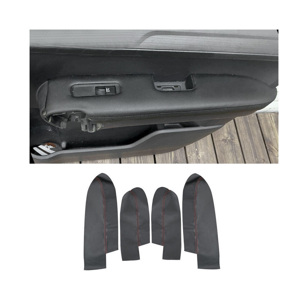 4Pcs For Honda Crv 2007 2008 2009 2010 2011 Car Interior Door Handle Armrest Panel Cover Microfiber Black 9008532283824