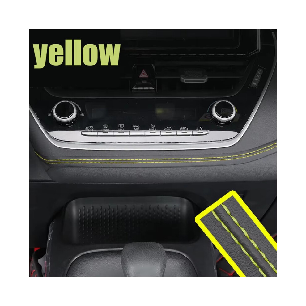 (, 2M) Car Mouldings Trim Pu Leather Car Diy Braid Decorative Line Strip For Door Dashboard Sticker Universal Yellow 9008532276925