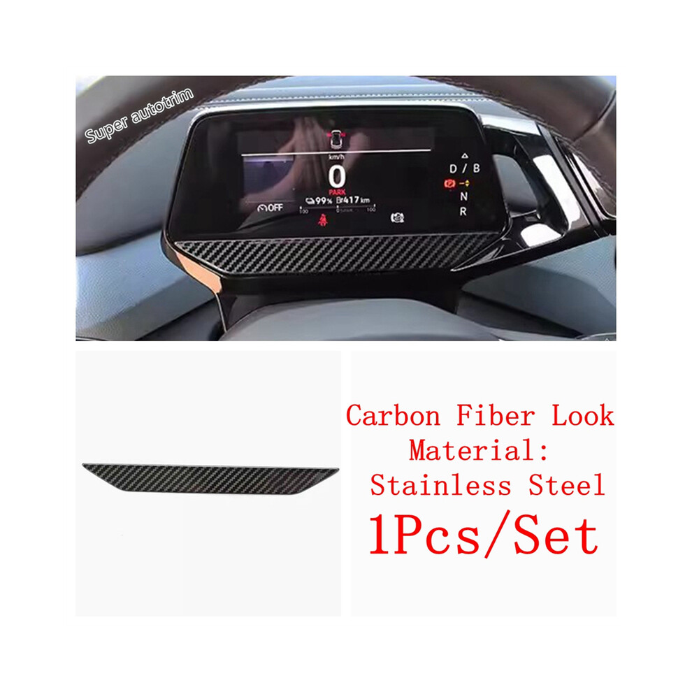 (Carbon Fiber Look) Dashboard Center Console Instrument Panel Sequins Decor Cover Trim For Vw Volkswagen Id.4 Id4 2021 - 9008532284470