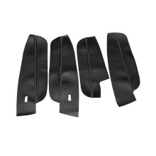 (black- 1 white line) For VW Tiguan 2017 2018 2019 4pcs Microfiber Leather Interior Door Handle Armrest Panel Cover Protective