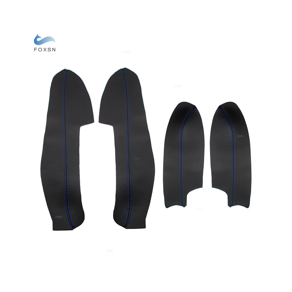 (- Line, 4Pcs) 4Pcs Car Door Handle Panels Armrest Microfiber Leather Cover Trim For Nissan New Qashqai J11 2016 2017 Black/Blue 9008532279711