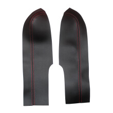 (Front Black-red line) Soft Leather Door Panel Cover For Honda Civic 8th Gen Sedan 2006 2007 2008 2009 2010 2011 Car Door Armrest