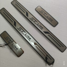 (Silver) Car Stainless Steel Door Sill Scuff Plate For Ford ST LINE 2012-2023 Sticker Guard Stainless Steel Kick