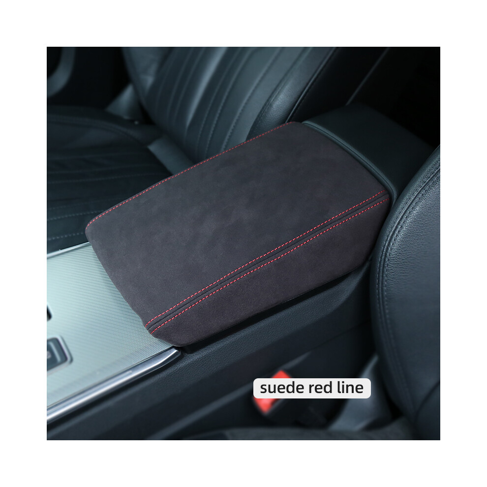 (suede red line, 2003-2012 A3 8p) Car Interior Central Control Armrest Box Leather Protective Cover trim For Audi Accessories-image-OPC-PGJKZFC-NEW