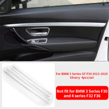 (3 Series GT silver) For BMW 3 Series 3GT F30 F31 13-18 4PC Car Inner Door Strip Trim Auto Interior Accessories