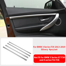 (3 Series Silver) For BMW 3 Series 3GT F30 F31 13-18 4PC Car Inner Door Strip Trim Auto Interior Accessories