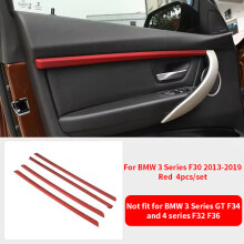 (3 Series red) For BMW 3 Series 3GT F30 F31 13-18 4PC Car Inner Door Strip Trim Auto Interior Accessories