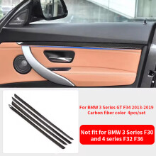 (3 GT carbon fiber) For BMW 3 Series 3GT F30 F31 13-18 4PC Car Inner Door Strip Trim Auto Interior Accessories