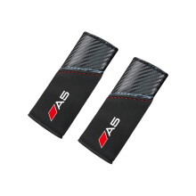(2Pcs For A5 logo, FMP-Carbon Black) 2Pcs Car Door Armrest Leather Case Auto Roof Handle Cover For Audi A7 A3 A4 A6 A5 Q5 A1 Q7 Q3 Q4 TT