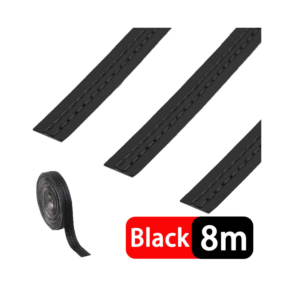 (, 8M) Car Interior Trim Strip Diy Car Molding Pu Leather Trim Line Door Dashboard Seam Strips Auto Self Adhesive Black 9008532289468