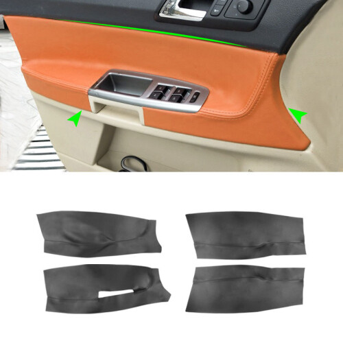 (black, Hatchback) For VW POLO 2004 2005 2006 2007 2008 - 2011 Hatchback/Sedan 4pcs Microfiber Leather Interior Door Panel 1