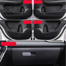 (Carbon fiber 5PCS) Car Door Anti Kick Pad Leather Protection Film For Haval M6 Plus M6 2024 2023 2022 Protector Stickers