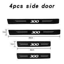 (4Pcs for 300) Leather Carbon Fiber Decor Decal Threshold Accessories Car Door Sill Stickers Accessories For Chrysler