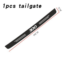 (1Pcs for 300) Leather Carbon Fiber Decor Decal Threshold Accessories Car Door Sill Stickers Accessories For Chrysler