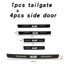 (5 pcs for Ralliart) Leather Car Door Sill Plate Protector Stickers For Mitsubishi Ralliart Car Accessorie Trunk Bumper Guard
