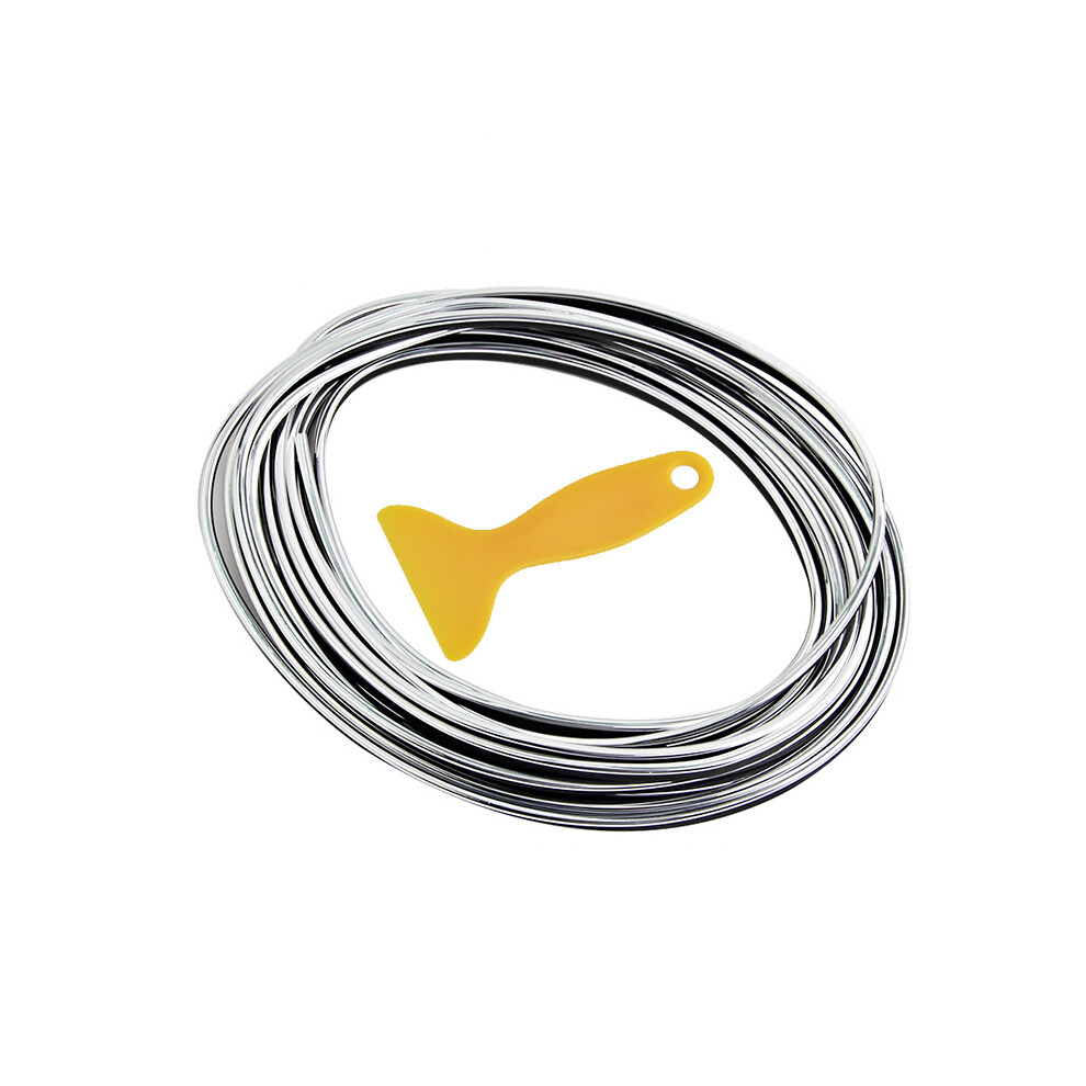 (, 4M) Car Dashboard Door Edge Insert Trim Styling Interior Decorative Moulding Universal Auto Accessories Silver 9008532273283
