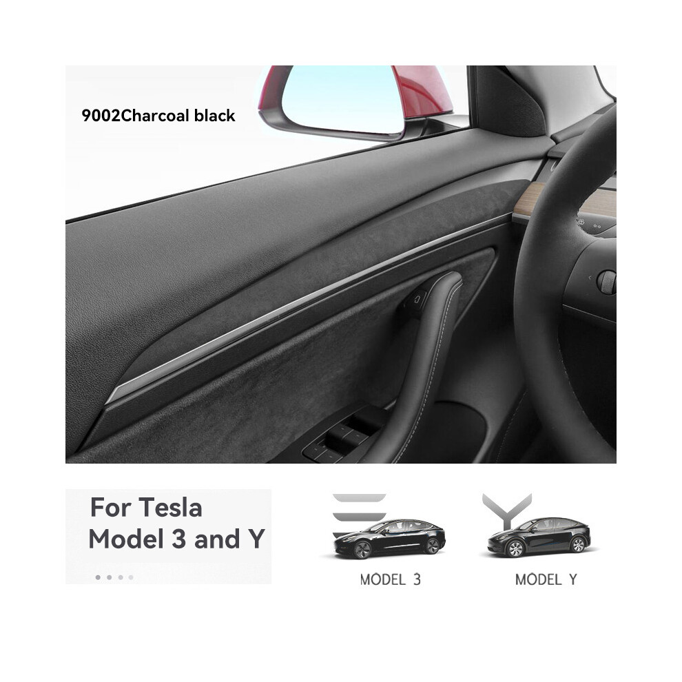 (Door Panel A) Italy Super Suede Cover For Tesla Model 3 2017-2023 Model Y 2020-2024 Car Center Console Dashboard Door 9008532286757