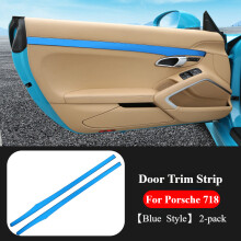 (Blue) Car Interior Inner Door Panel Trim For Porsche 911 718 981 Boxster Cayman 991 2013-2018 718 2013-2023