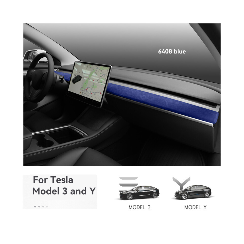 (Dashboard D) Italy Super Suede Cover For Tesla Model 3 2017-2023 Model Y 2020-2024 Car Center Console Dashboard Door 9008532268548