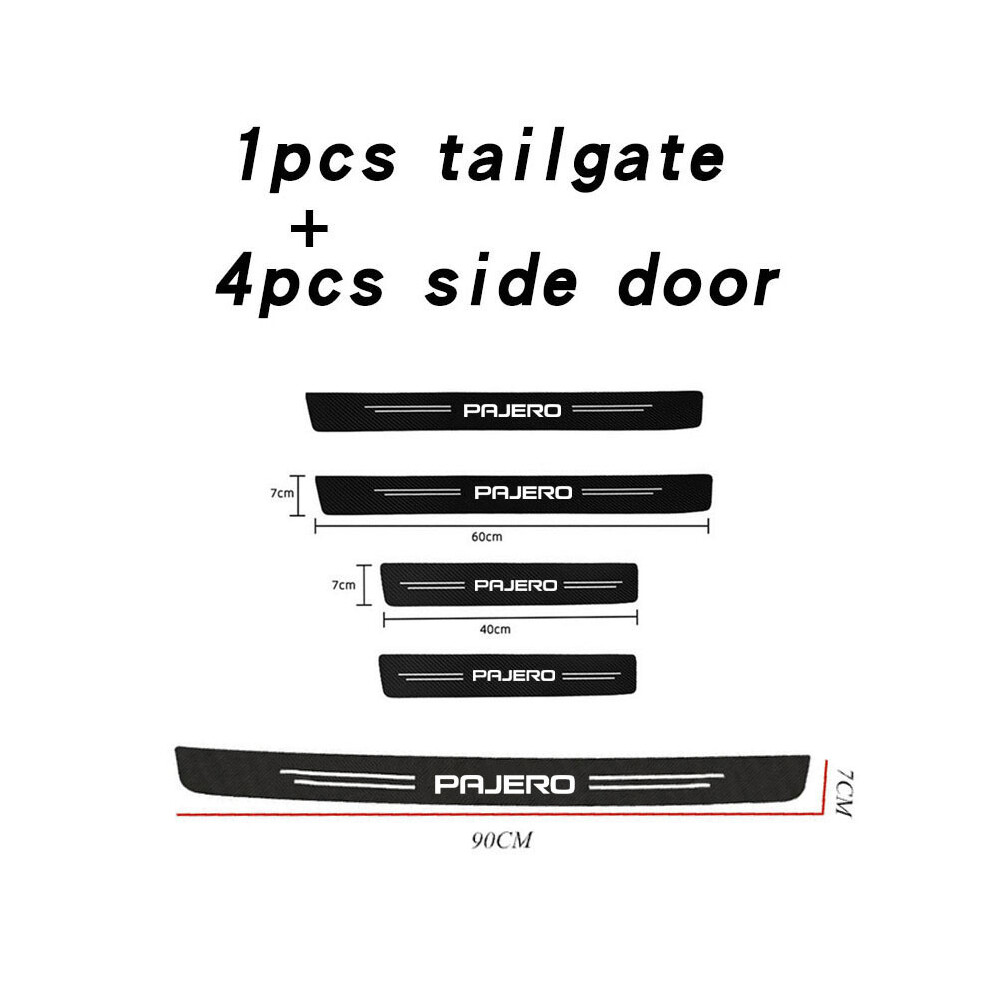 (5Pcs For Pajero) Car Leather Car Door Sill Plate Protector Stickers For Mitsubishi Pajero Car Accessorie Trunk Bumper 9008532283770
