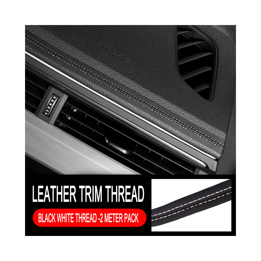 ( White) 1Pcs High-Grade Pu Leather 9.8 Ft Car Molding Trim Strip Door Decorative Diy Flexible Interior Sticker Black/White 9008532288829
