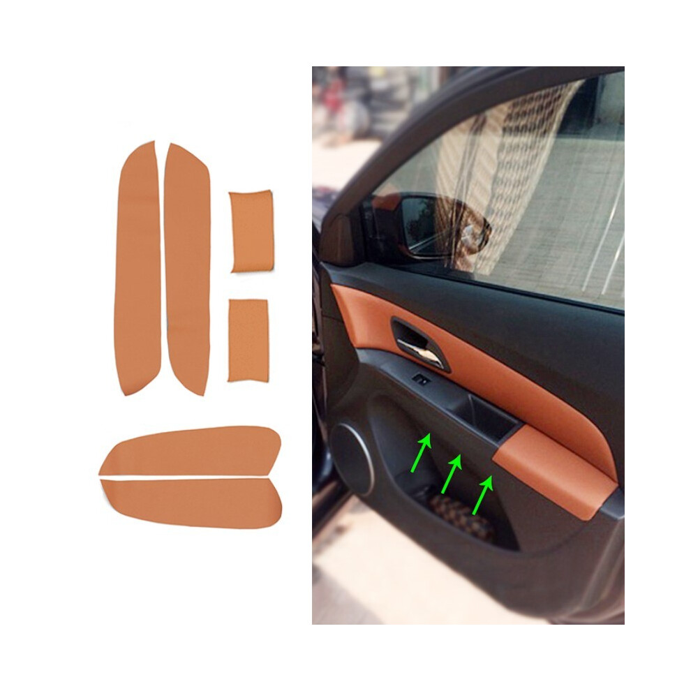 (6Pcs Door Armrest, ) Microfiber Leather Interior Door Armrest / Center Dashboard Panel Covers Protective Trim For Chevrolet Black 9008532279407
