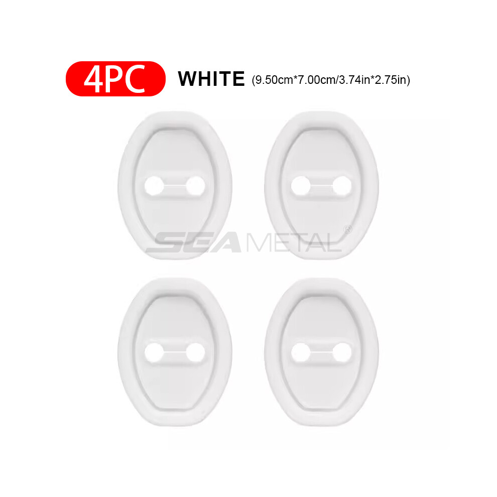 ( 4Pcs) 4Pcs Car Door Mute Damping Cushion Silicone Auto Door Lock Buckle Anti-Collision Protective Cover Shock White 9008532291584