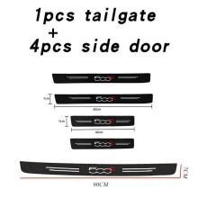 (5 pcs for 500C) Leather Car Door Sill Plate Protector Stickers Anti Scratch Sticker Tape For FIAT 500C 500E 500L 500