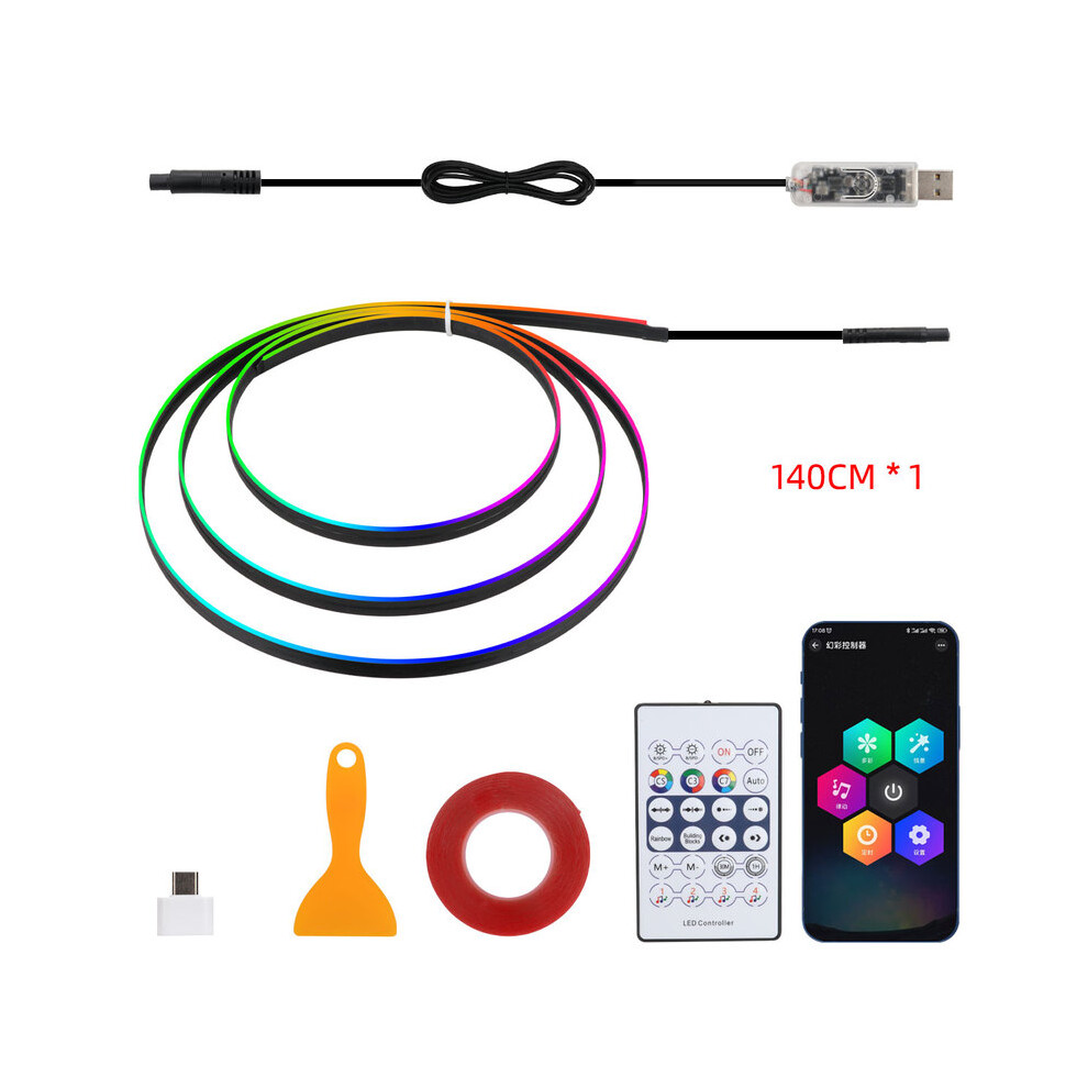 (1In1 140Cmx1) Car Sunroof Ambient Lights Led Skylight Symphony Rgb Interior Acrylic Strips Decoration Usb App Remote 9008532263659