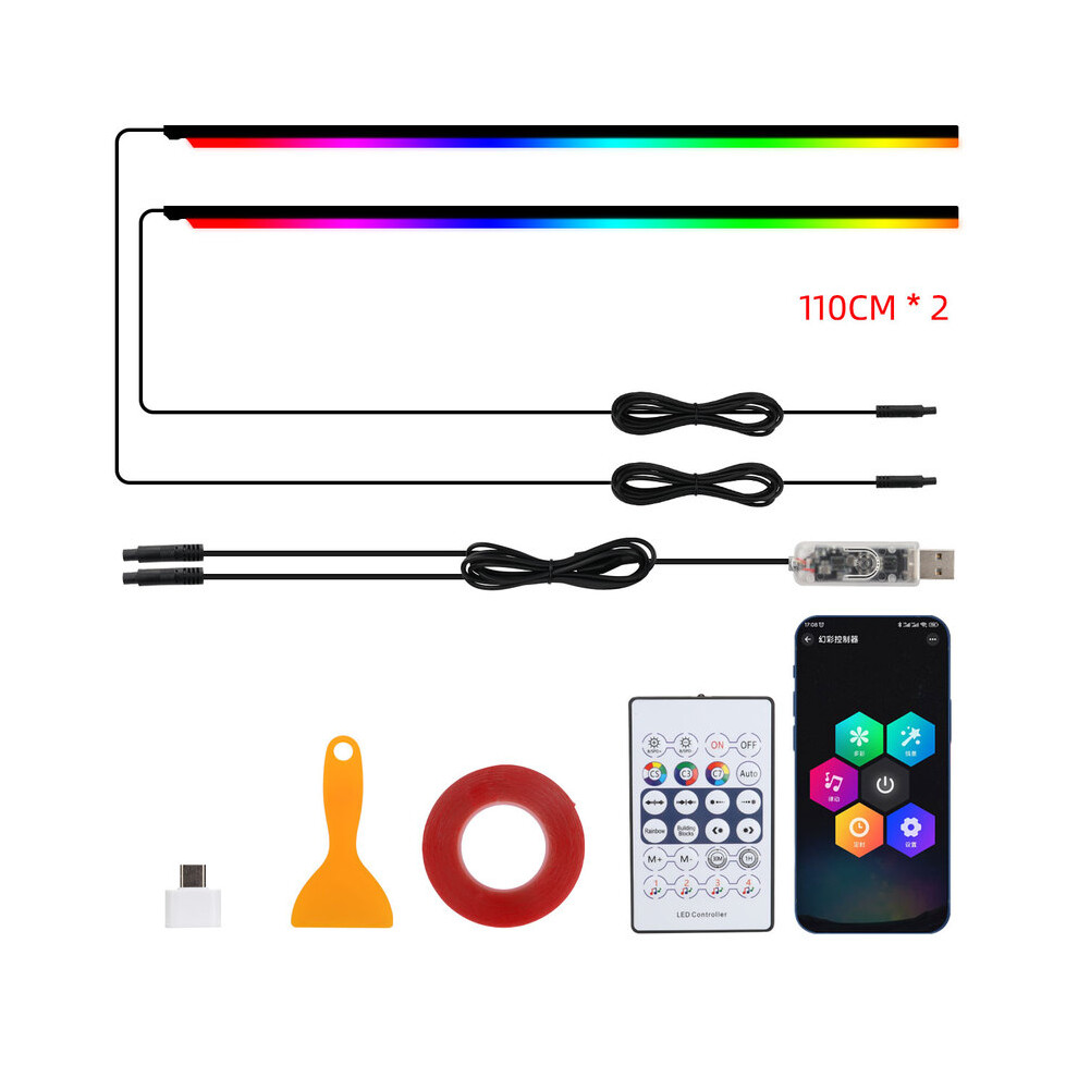 (2In1 110Cmx2) Car Sunroof Ambient Lights Led Skylight Symphony Rgb Interior Acrylic Strips Decoration Usb App Remote 9008532264533