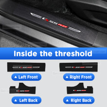 (Inside 4 PCS) Car Door Sills Scuff Plate Threshold Protector PU Interior Imitation Carbon Fiber Sticker Trim For CHANGAN