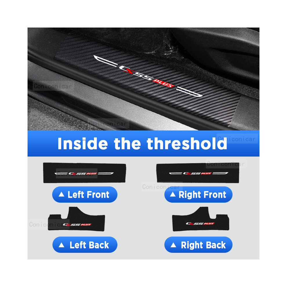 (Inside 4 Pcs) Car Door Sills Scuff Plate Threshold Protector Pu Interior Imitation Carbon Fiber Sticker Trim For Changan 9008532282834
