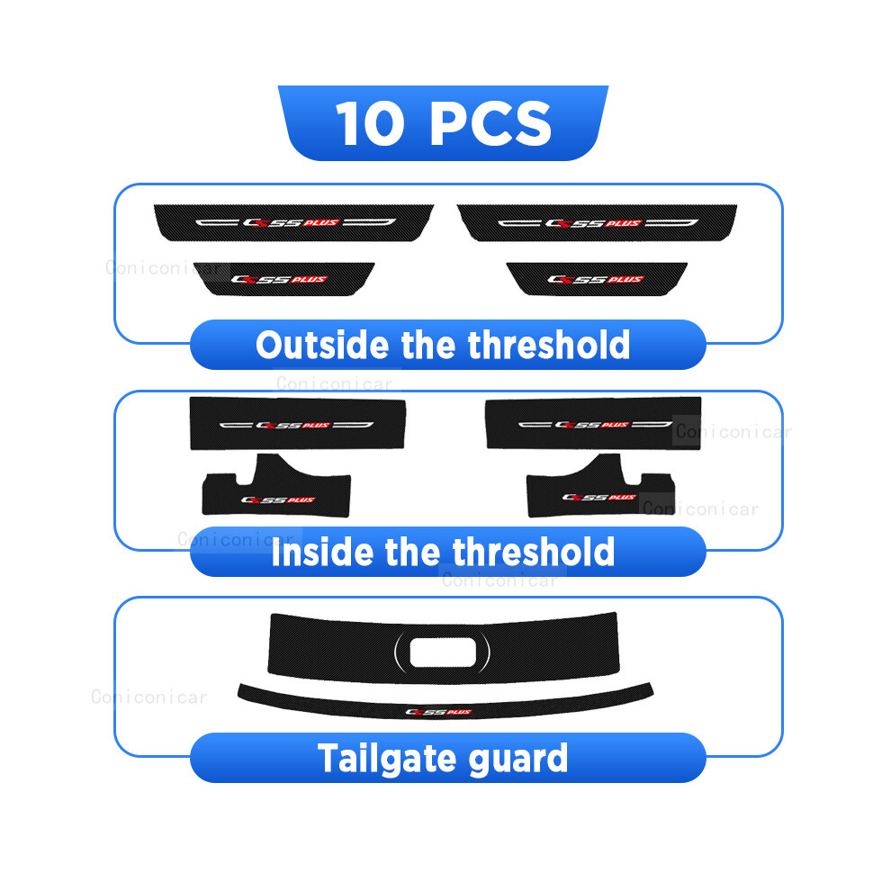 (10 Pcs) Car Door Sills Scuff Plate Threshold Protector Pu Interior Imitation Carbon Fiber Sticker Trim For Changan 9008532272125