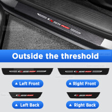 (Outside 4 PCS) Car Door Sills Scuff Plate Threshold Protector PU Interior Imitation Carbon Fiber Sticker Trim For CHANGAN