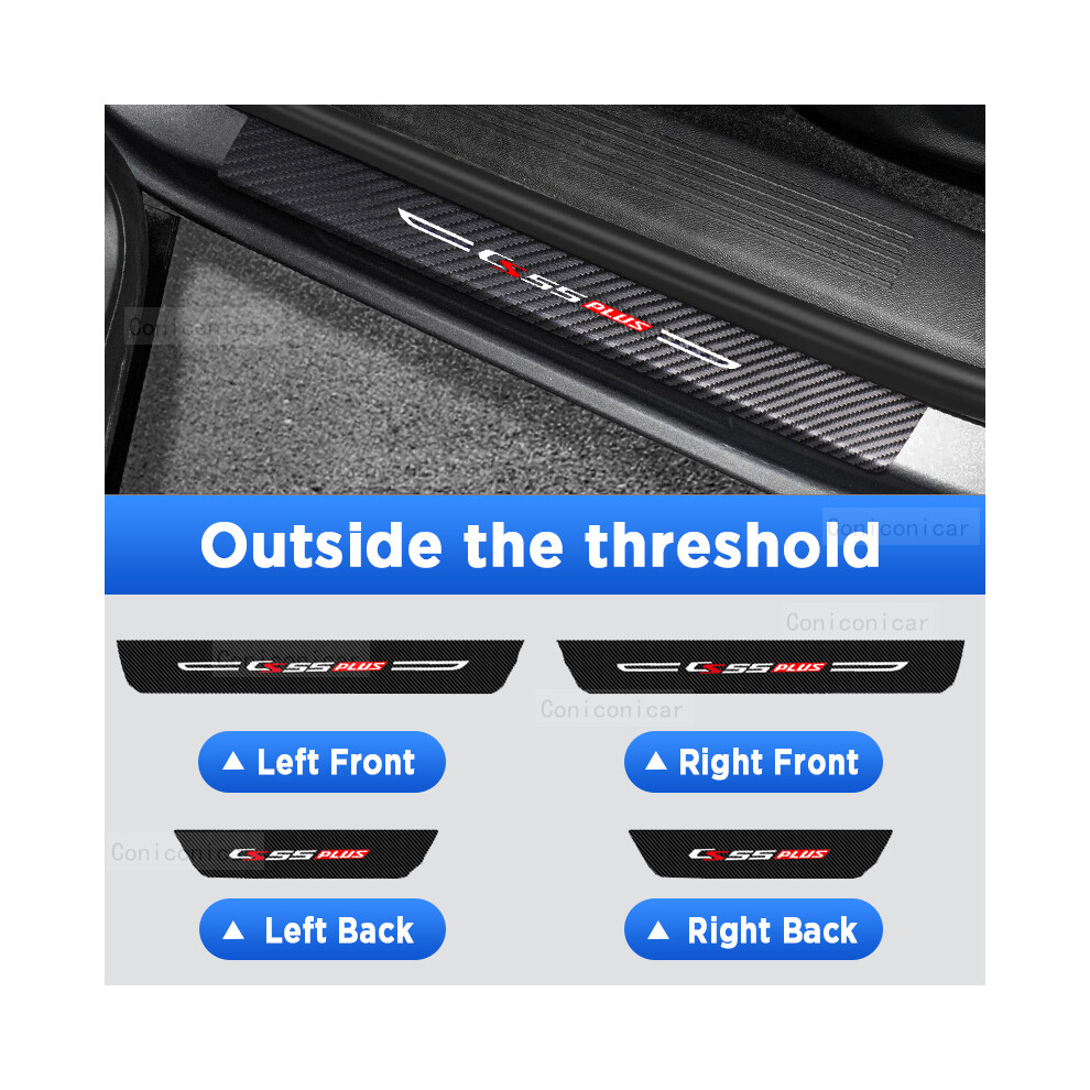 (Outside 4 Pcs) Car Door Sills Scuff Plate Threshold Protector Pu Interior Imitation Carbon Fiber Sticker Trim For Changan 9008532287211
