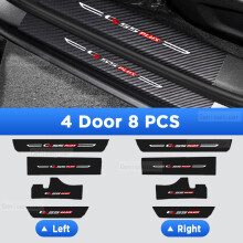 (8 PCS) Car Door Sills Scuff Plate Threshold Protector PU Interior Imitation Carbon Fiber Sticker Trim For CHANGAN