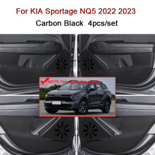 (Carbon Black) Car Door Anti Kick Pad Carbon Fiber Leather Texture Anti Dirt Protective Sticker Auto Accessories For