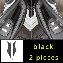 (black 2 pieces) Car Interior Door Panel Grab Handle Covers Carbon Fiber Armrest Protective Trim Car Styling for BMW