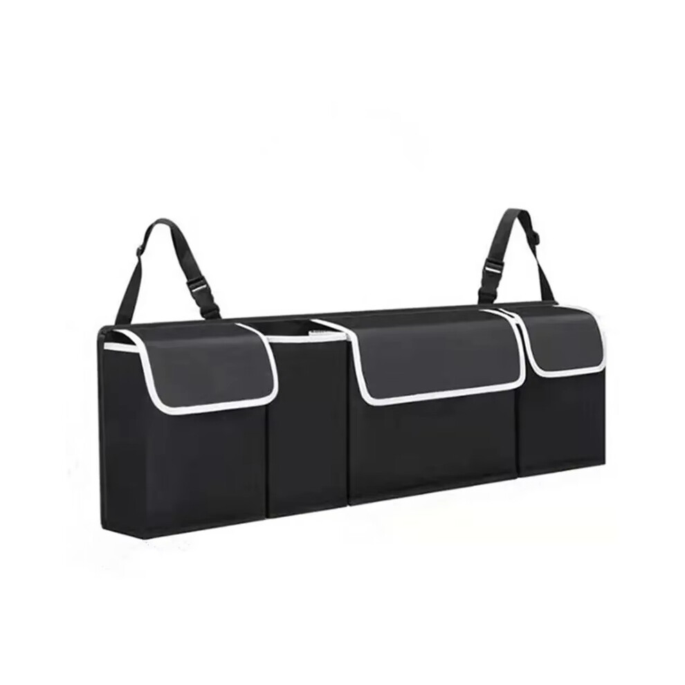 (Black) Car Trunk Suspension Storage Bag Large Capacity Multi-Purpose Oxford Car Seat Backrest Organizer Automobile Black 9008532260085