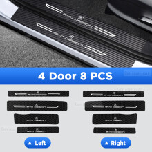 (8 pcs) For BYD Song Plus EV DM 2022-2024 Auto Tailgate Guard Door Sill Pedal Carbon Fibre Texture Accessories