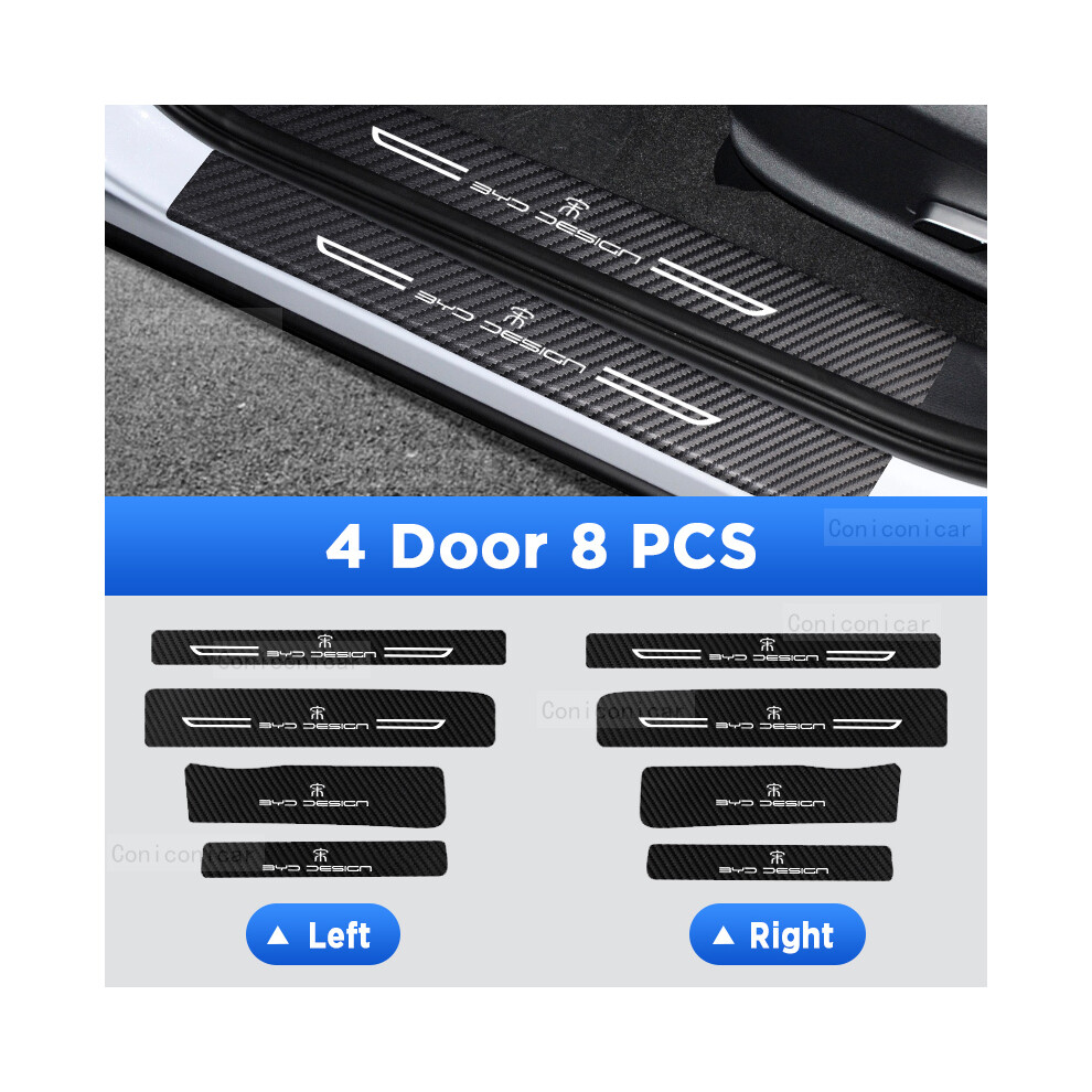 (8 Pcs) For Byd Song Plus Ev Dm 2022-2024 Auto Tailgate Guard Door Sill Pedal Carbon Fibre Texture Accessories 9008532268265