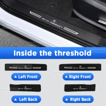 (Inside 4pcs) For BYD Song Plus EV DM 2022-2024 Auto Tailgate Guard Door Sill Pedal Carbon Fibre Texture Accessories