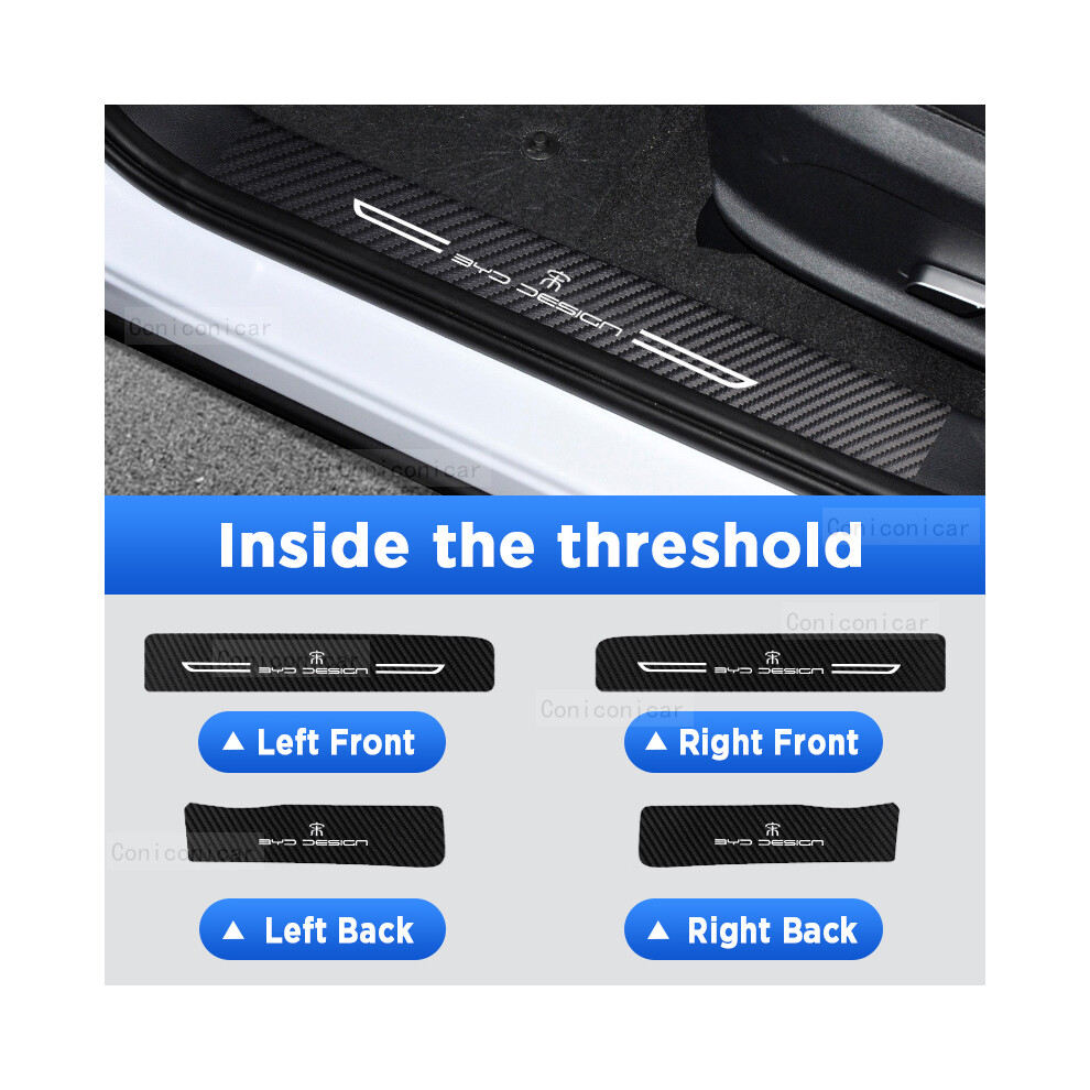 (Inside 4Pcs) For Byd Song Plus Ev Dm 2022-2024 Auto Tailgate Guard Door Sill Pedal Carbon Fibre Texture Accessories 9008532283794