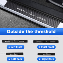 (outside 4pcs) For BYD Song Plus EV DM 2022-2024 Auto Tailgate Guard Door Sill Pedal Carbon Fibre Texture Accessories
