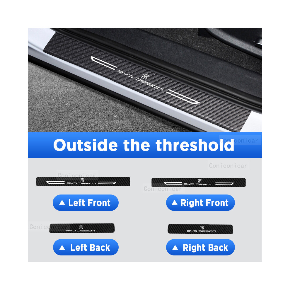(Outside 4Pcs) For Byd Song Plus Ev Dm 2022-2024 Auto Tailgate Guard Door Sill Pedal Carbon Fibre Texture Accessories 9008532283800