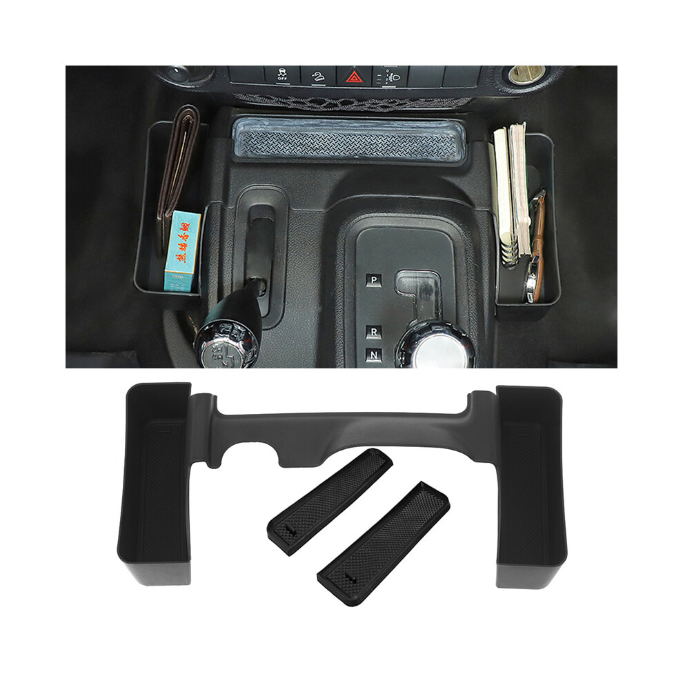 (Black) Car Gear Shift Side Storage Box Stowing Tidying Organizer Container Case For Jeep Wrangler Jk 2011-2017 Black 9008532258563