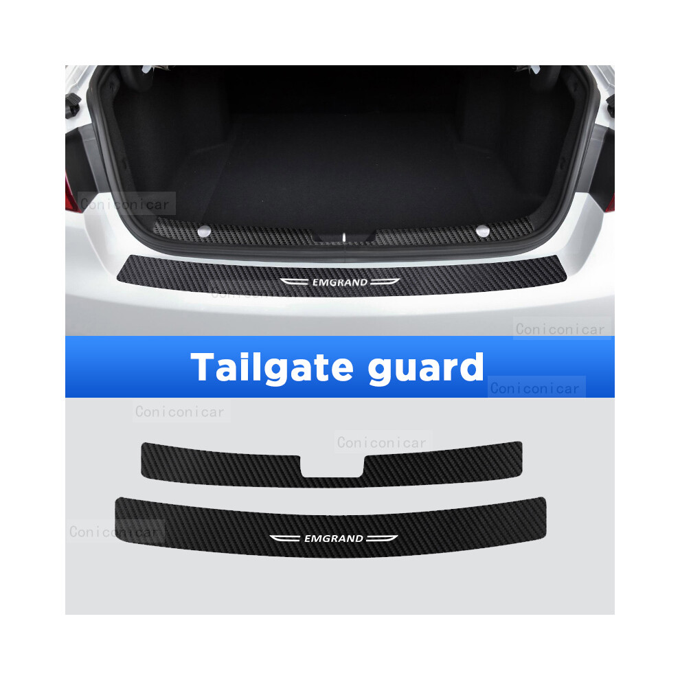 (Tailgate Guard) For Geely Emgrand 2024 Auto Tailgate Guard Door Sill Pedal Carbon Fibre Texture Accessories Leather 9008532286559