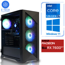 Fast Gaming PC Core i7 12700KF 16GB DDR4 16GB RX 7600 XT 1TB M.2 W11